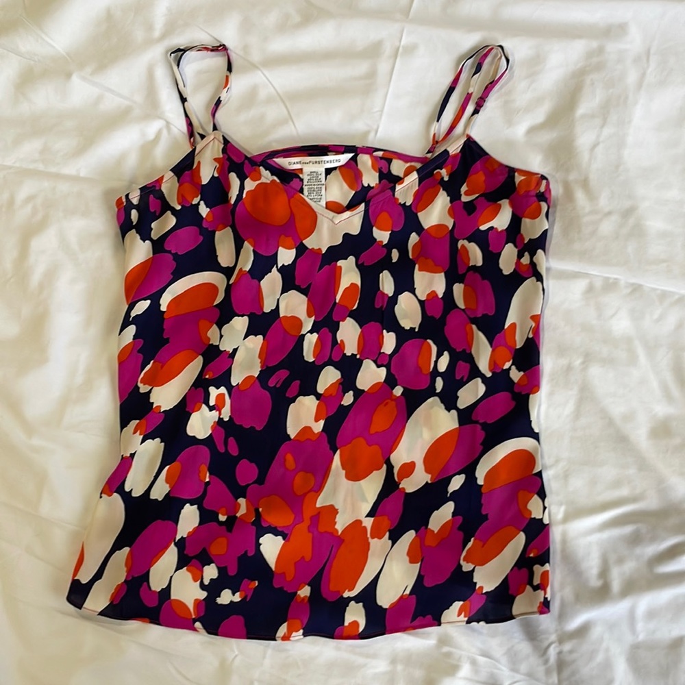 Diane Von Furstenberg multicolored silk tank top